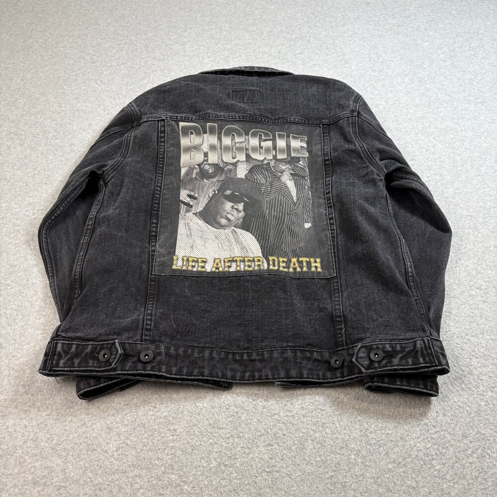 Cotton On Notorious BIG Jean Jacket Men M Denim Baggy Hip Hop Rap Streetwear Y2K
